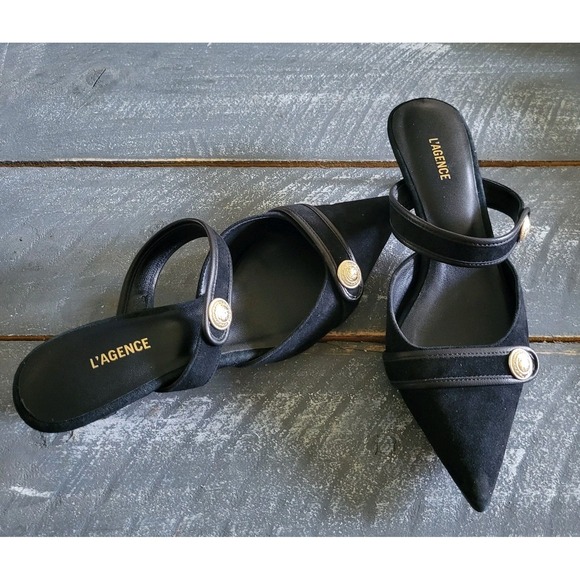 L'Agence Gilliane Mary Jane Pointed Toe Kitten Heel‎ Mule Size 6 *see note* $252 - Picture 1 of 9